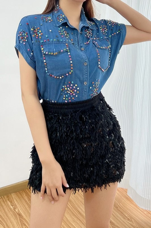 Denim Gems Top π